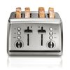 Hamilton Beach Stainless Steel Black/Silver 4 slot Toaster 7.68 in. H X 11.1 in. W X 11 in. D 24794